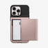 ACS06589 - iPhone 15 Pro Max Case Slim Armor CS in black showing the back with card in slot
